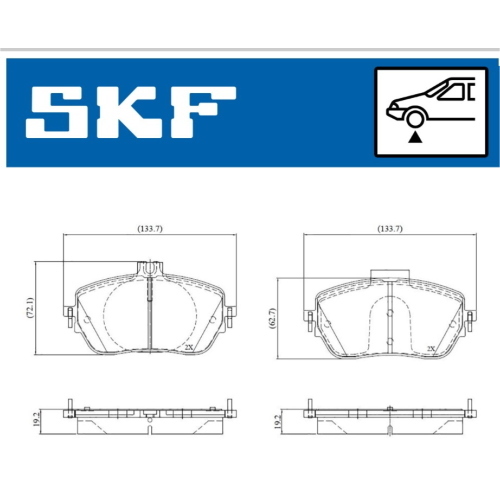 PASTIGLIE FRENO ANT. CLASSE A / B 18> - 2298801 - FDB5180