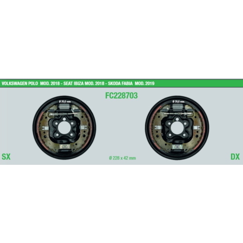 KIT FRENO COMPLETO SX/DX POLO 2018> Ø 228 X42 - CIL. 20.6